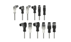Conector Circular com cabo injetado para automação industrial