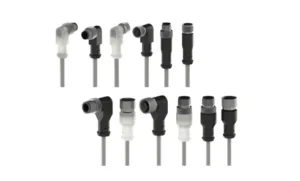 Conector Circular com cabo injetado para automação industrial