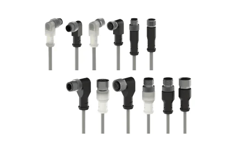 Conector Circular com cabo injetado para automação industrial