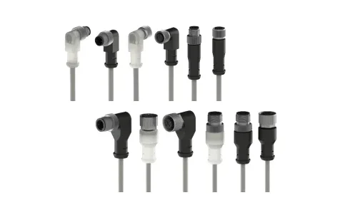 Conector Circular com cabo injetado para automação industrial