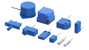 Sensores industriais tipo indutivo não-tubulares (diversos formatos)