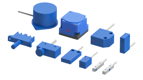 Sensores industriais tipo indutivo não-tubulares (diversos formatos)